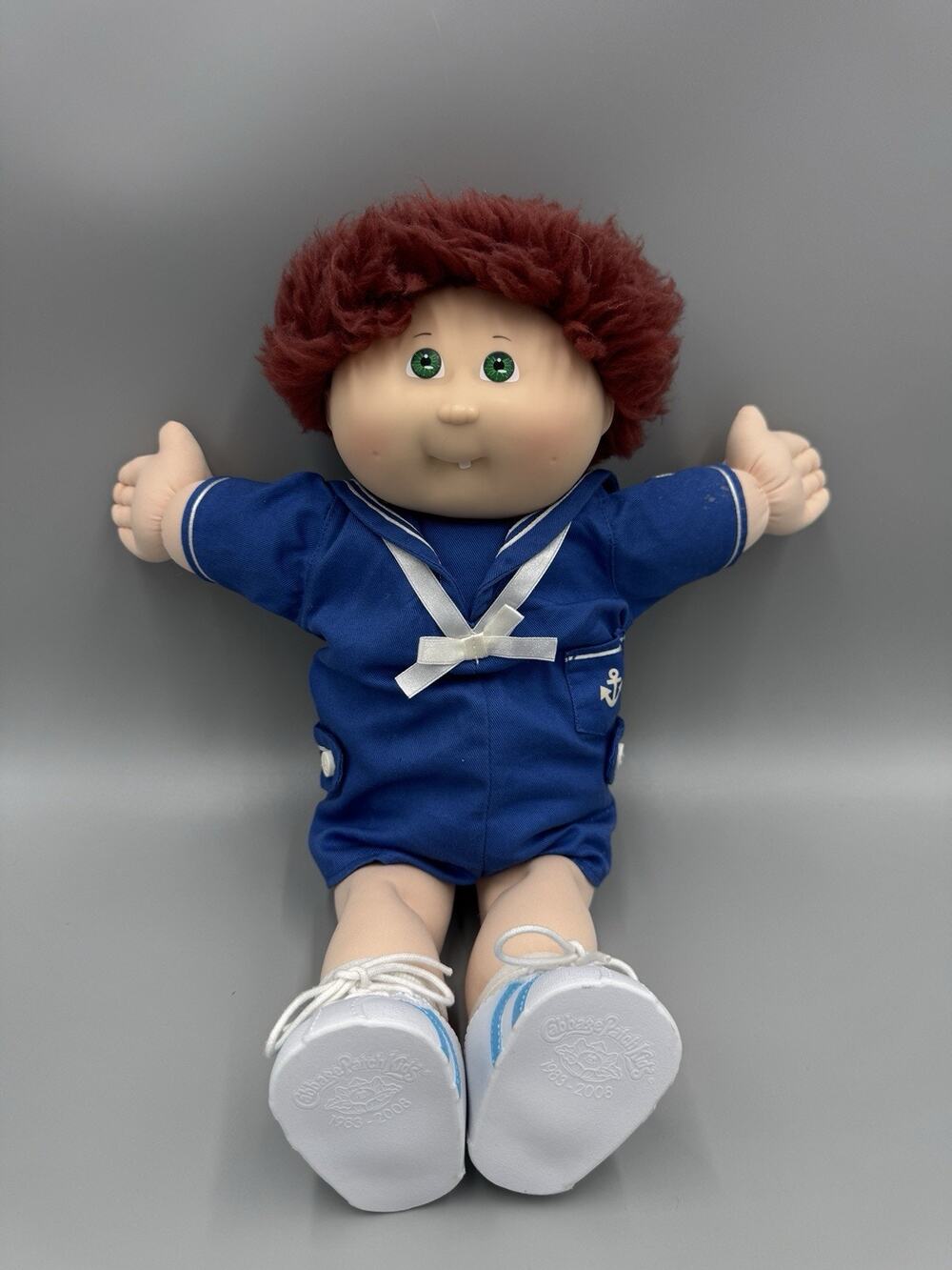 25th Anniversary Cabbage Patch Kids Boy Sailor Outfit Red Brown Hair Green Eyes